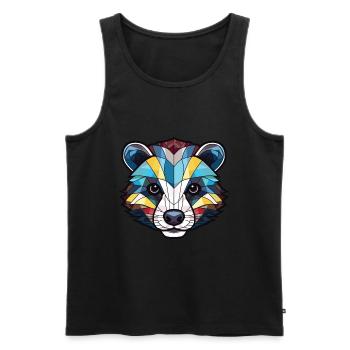 Badger Colorful Watercolor Animal Pet Illustration - Men's Premium Organic Tank Top - black - Front - AI Model Male 178 light (178cm)