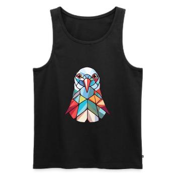 Taube buntes Aquarell Tier Haustier Illustration - Männer Premium Bio Tank Top - Schwarz - Vorne - Michal (187cm)