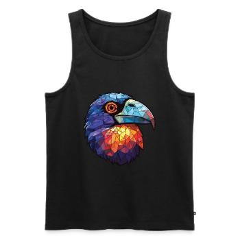 Corbeau aquarelle colorée Animal animal de compagnie Illustration - Débardeur bio Premium Homme - noir - Devant - Michal (187cm)
