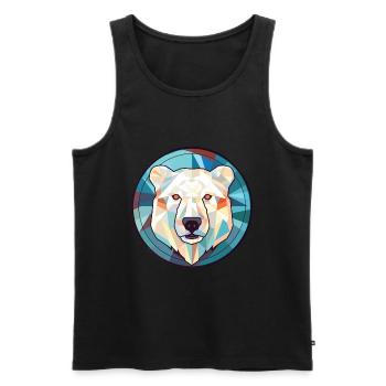 Polar Bear Colorful Watercolor Animal Illustration - Men's Premium Organic Tank Top - black - Front - Michal (187cm)