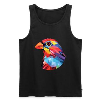Pinson aquarelle colorée Animal animal de compagnie Illustration - Débardeur bio Premium Homme - noir - Devant - Michal (187cm)