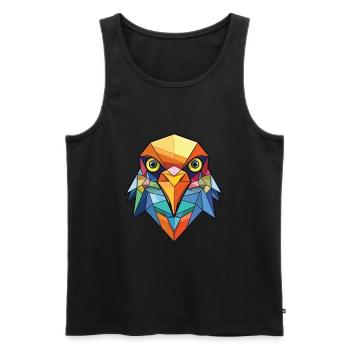 Cuckoo Colorful Watercolor Animal Pet Illustration - Men's Premium Organic Tank Top - black - Front - Michal (187cm)