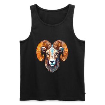 Dickhornschaf Buntes Aquarell Tier Karikatur - Männer Premium Bio Tank Top - Schwarz - Vorne - AI Model Male 178 light (178cm)