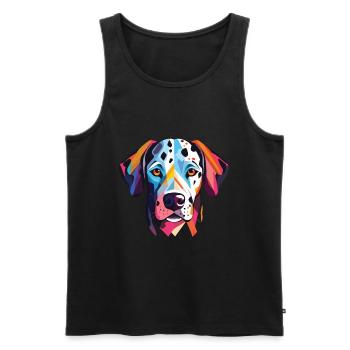 Dalmatiner Hund Buntes Aquarell Tier Karikatur - Männer Premium Bio Tank Top - Schwarz - Vorne - Michal (187cm)