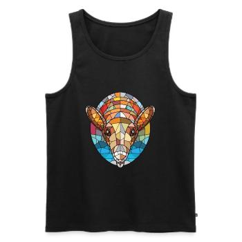 Armadillo Colorful Watercolor Animal Illustration - Men's Premium Organic Tank Top - black - Front - Michal (187cm)