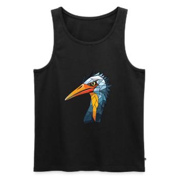 Kormoran bunte Aquarell-Tier-Illustration - Männer Premium Bio Tank Top - Schwarz - Vorne - Michal (187cm)