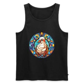 Taube buntes Aquarell Tier Haustier Illustration - Männer Premium Bio Tank Top - Schwarz - Vorne - Michal (187cm)