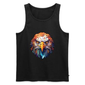 Eagle Colorful Watercolor Animal Pet Illustration - Men's Premium Organic Tank Top - black - Front - AI Model Male 178 light (178cm)
