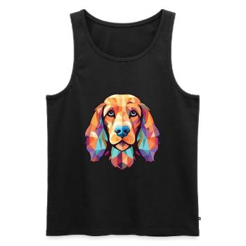 Englischer Cocker Spaniel-Hund, buntes Aquarell-Haustier - Männer Premium Bio Tank Top - Schwarz - Vorne - Michal (187cm)