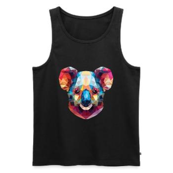 Koala buntes Aquarell Tier Haustier Illustration - Männer Premium Bio Tank Top - Schwarz - Vorne - AI Model Male 178 light (178cm)