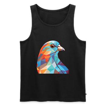 Taube bunte Aquarell-Tier-Haustier-Illustration - Männer Premium Bio Tank Top - Schwarz - Vorne - Michal (187cm)