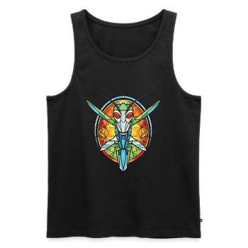 Gottesanbeterin Bunte Aquarell-Tier-Karikatur - Männer Premium Bio Tank Top - Schwarz - Vorne - Michal (187cm)
