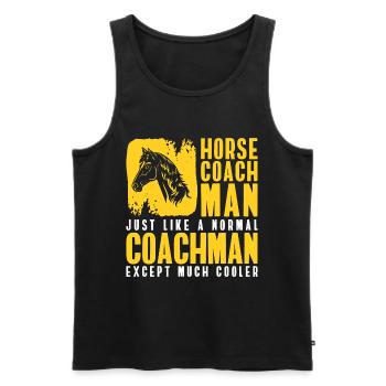 Chevaux de calèche tirés par des chevaux, charretier, passe-temps - Débardeur bio Premium Homme - noir - Devant - Michal (187cm)