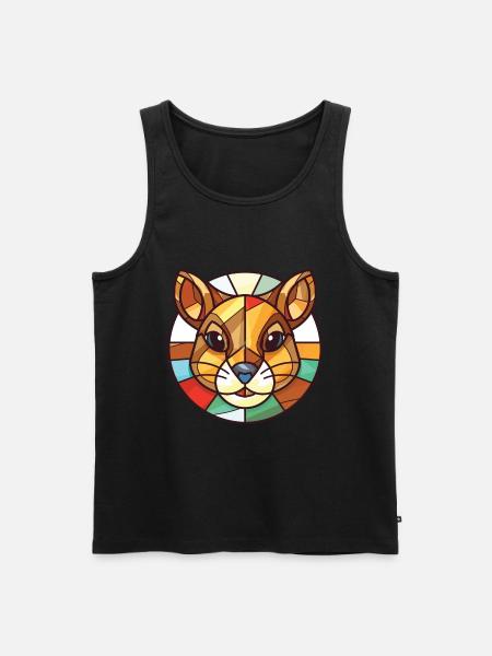 Chipmunk bunte Aquarell-Tierillustration - Männer Premium Bio Tank Top - Schwarz