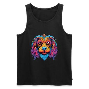 Bunter Hund Buntes Aquarell Tier Cartoon - Männer Premium Bio Tank Top - Schwarz - Vorne - Michal (187cm)
