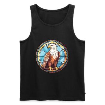 Eagle Colorful Watercolor Animal Pet Illustration - Men's Premium Organic Tank Top - black - Front - AI Model Male 178 light (178cm)