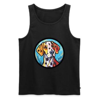Dalmatiner Hund Buntes Aquarell Tier Karikatur - Männer Premium Bio Tank Top - Schwarz - Vorne - Michal (187cm)