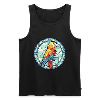 Papagei buntes Aquarell Tier Haustier Illustration - Männer Premium Bio Tank Top - Schwarz - Vorne - Michal (187cm)