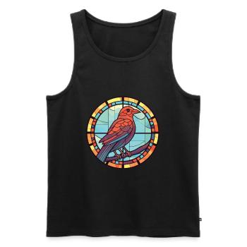 Corbeau Coloré Aquarelle Animal Animal De Compagnie Illustration - Débardeur bio Premium Homme - noir - Devant - Michal (187cm)