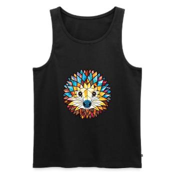 Igel Buntes Aquarell Tier Illustration - Männer Premium Bio Tank Top - Schwarz - Vorne - AI Model Male 178 light (178cm)