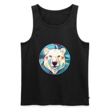 Polar Bear Colorful Watercolor Animal Illustration - Men's Premium Organic Tank Top - black - Front - Michal (187cm)