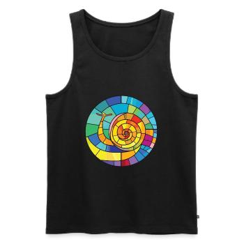 Schnecke buntes Aquarell Tier Haustier Illustration - Männer Premium Bio Tank Top - Schwarz - Vorne - AI Model Male 178 light (178cm)