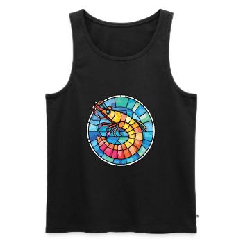 Shrimp Colorful Watercolor Animal Pet Illustration - Men's Premium Organic Tank Top - black - Front - Michal (187cm)
