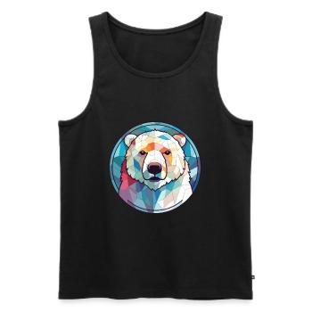 Polar Bear Colorful Watercolor Animal Illustration - Men's Premium Organic Tank Top - black - Front - Michal (187cm)