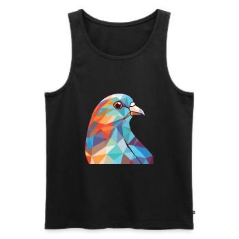 Taube buntes Aquarell Tier Haustier Illustration - Männer Premium Bio Tank Top - Schwarz - Vorne - Michal (187cm)