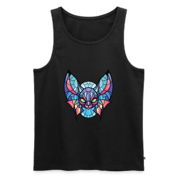 Fledermaus buntes Aquarell Tier Haustier Illustration - Männer Premium Bio Tank Top - Schwarz - Vorne - AI Model Male 178 light (178cm)