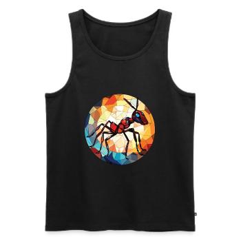 Ant Colorful Watercolor Animal Pet Illustration - Men's Premium Organic Tank Top - black - Front - AI Model Male 178 light (178cm)