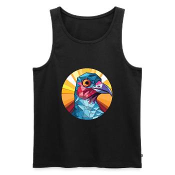 Cuckoo Colorful Watercolor Animal Pet Illustration - Men's Premium Organic Tank Top - black - Front - Michal (187cm)
