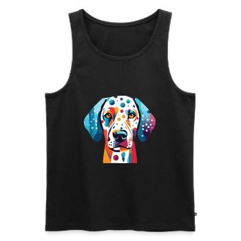 Dalmatiner Hund Buntes Aquarell Tier Karikatur - Männer Premium Bio Tank Top - Schwarz - Vorne - Michal (187cm)
