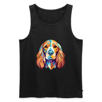 Englischer Cocker Spaniel Hund Buntes Aquarell Haustier - Männer Premium Bio Tank Top - Schwarz - Vorne - Michal (187cm)
