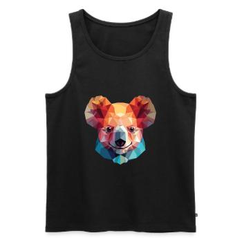Koala buntes Aquarell Tier Haustier Illustration - Männer Premium Bio Tank Top - Schwarz - Vorne - AI Model Male 178 light (178cm)