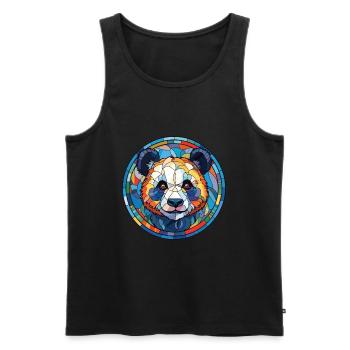 Panda Aquarelle Colorée Animal Illustration D’animaux De Compagnie - Débardeur bio Premium Homme - noir - Devant - Michal (187cm)
