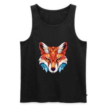 Fuchs buntes Aquarell Tier Haustier Illustration - Männer Premium Bio Tank Top - Schwarz - Vorne - AI Model Male 178 light (178cm)