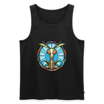 Gottesanbeterin Bunte Aquarell-Tier-Karikatur - Männer Premium Bio Tank Top - Schwarz - Vorne - Michal (187cm)