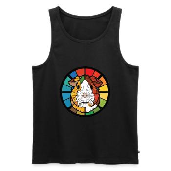 Meerschweinchen bunte Aquarell Tier Illustration - Männer Premium Bio Tank Top - Schwarz - Vorne - AI Model Male 178 light (178cm)