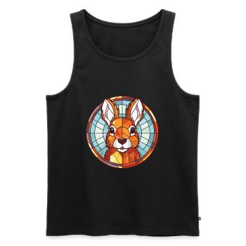 Eichhörnchen buntes Aquarell Tier Illustration - Männer Premium Bio Tank Top - Schwarz - Vorne - AI Model Male 178 light (178cm)