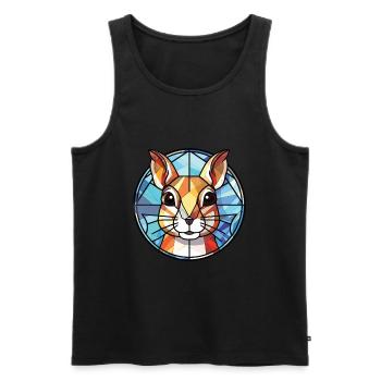 Chipmunk bunte Aquarell-Tierillustration - Männer Premium Bio Tank Top - Schwarz - Vorne - AI Model Male 178 light (178cm)