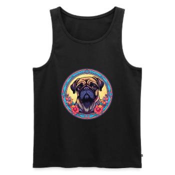 Bunter Hund Buntes Aquarell Tier Cartoon - Männer Premium Bio Tank Top - Schwarz - Vorne - Michal (187cm)