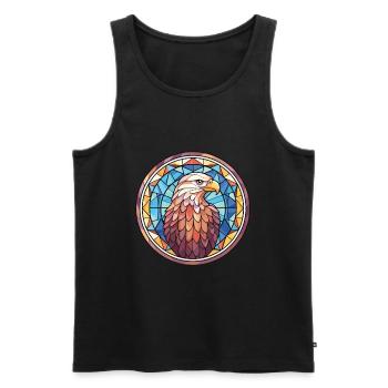 Eagle Colorful Watercolor Animal Pet Illustration - Men's Premium Organic Tank Top - black - Front - AI Model Male 178 light (178cm)