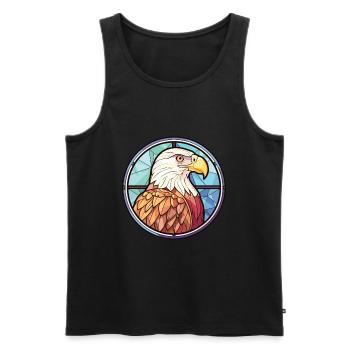 Eagle Colorful Watercolor Animal Pet Illustration - Men's Premium Organic Tank Top - black - Front - AI Model Male 178 light (178cm)
