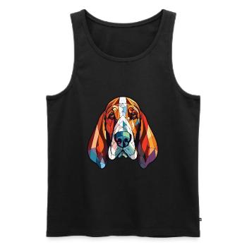 Basset Hund Hunderasse Aquarell Illustration - Männer Premium Bio Tank Top - Schwarz - Vorne - Michal (187cm)