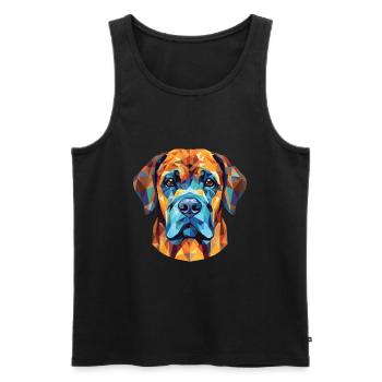 Alpine Mastiff Dog Breed Watercolor Illustration - Men's Premium Organic Tank Top - black - Front - Michal (187cm)