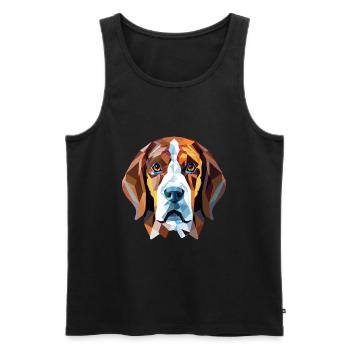 Anglos Français De Petite Venerie Chien Aquarelle - Débardeur bio Premium Homme - noir - Devant - Michal (187cm)