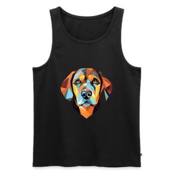 Berger De Beauce Hunderasse Aquarell Illustration - Männer Premium Bio Tank Top - Schwarz - Vorne - AI Model Male 178 light (178cm)