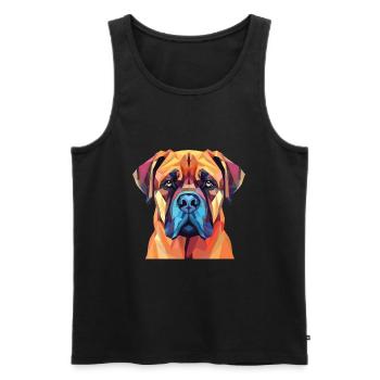 Bullmastiff chien race aquarelle Illustration - Débardeur bio Premium Homme - noir - Devant - Michal (187cm)