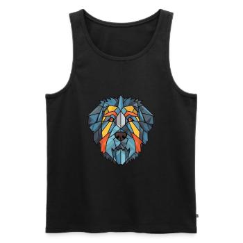 Bouvier des Ardennes Hunderasse buntes Aquarell - Männer Premium Bio Tank Top - Schwarz - Vorne - AI Model Male 178 light (178cm)